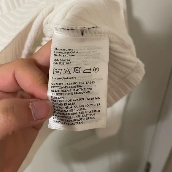 Women's Cream Ribbed Top - Picture 2 of 2